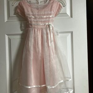 Bonnie Jean, New York Girl's gingham with voile overlay dress,  Size 6
